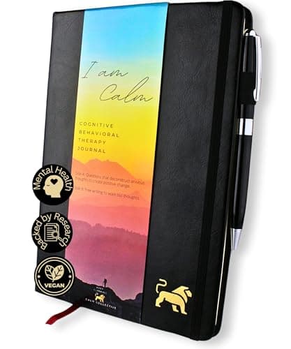 Calm Collective Guided CBT Anxiety Relief Journal Kit for Mental Health Therapy with Free Pen Included, Mindfulness Self Care Prompts, Gratitude & Habit Tracker, Wellness Gift Diary Notebook - image 1 of 9