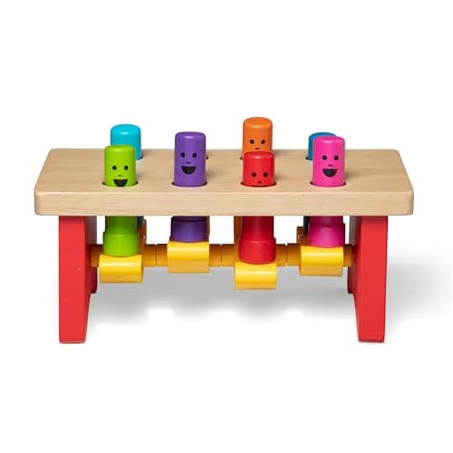 Melissa & Doug Deluxe Pounding Bench Wooden Preschool Learning Toy with Mallet - image 1 of 1