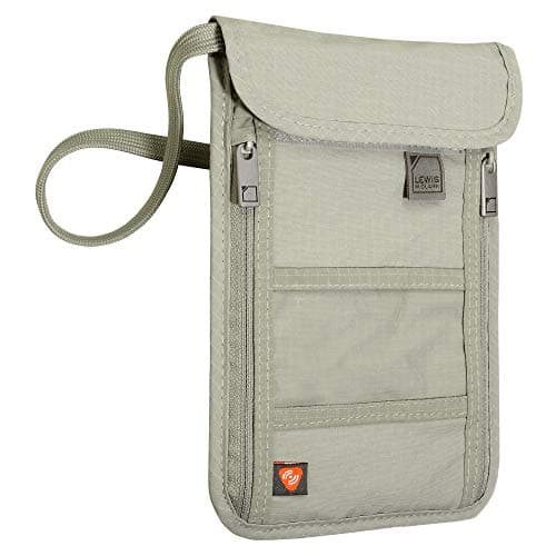 Lewis N. Clark RFID Blocking Stash Neck Wallet, Travel Pouch + Passport Holder for Women & Men, Taupe - image 1 of 1