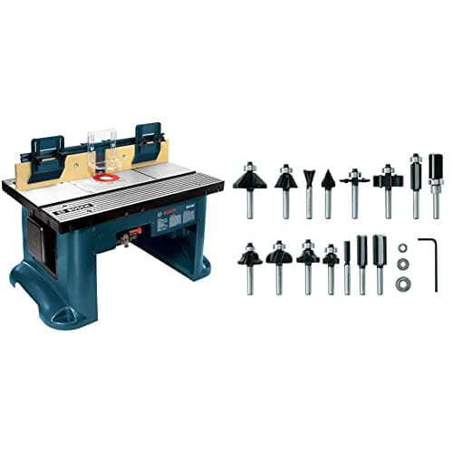 BOSCH Benchtop Router Table RA1181&BOSCH 15 pc. Carbide-Tipped Wood Router Bit Set - image 1 of 1