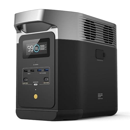 EF ECOFLOW Portable Power Station DELTA 2, 1024Wh LiFePO4 (LFP) Battery, 1800W AC/100W USB-C Output, Solar Generator(Solar Panel Optional) for Home Backup Power, Camping & RVs - image 1 of 1
