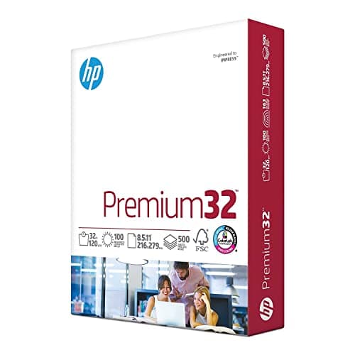 HP Paper Printer | 8.5 x 11 Paper | Premium 32 lb | 1 Ream - 500 Sheets | 100 Bright | Made in USA - FSC Certified | 113100R - image 1 of 1