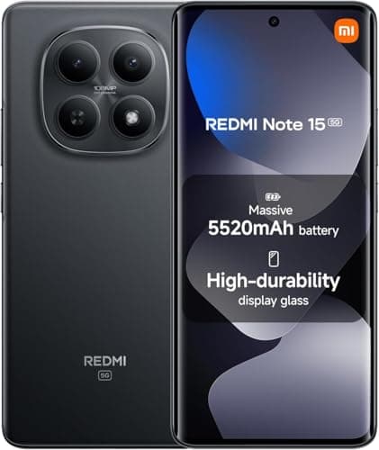 XIAOMI Redmi Note 15 5G Ai (Compatible with Tmobile Mint Tello Global) (256GB + 8GB) 6.77" NFC 120Hz 108MP Triple Cam Unlocked Model 25098RA98G Dual Sim (Black) - image 1 of 4