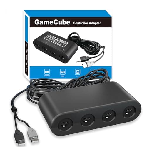 Gamecube Adapter for Nintendo Switch / Wii U / PC and Switch 2 Gamecube Controller Adapter, Super Smash Bros Adapters for NGC Controller, Support Turbo and Vibration Features with 180cm USB Cable - image 1 of 1