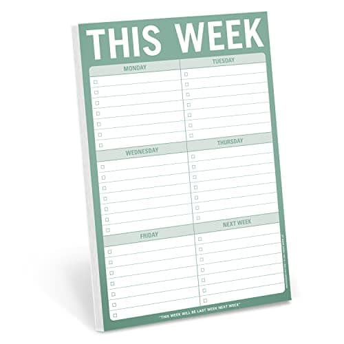 Knock Knock 1-Count This Week Pads, To Do List Notepads, 6 x 9-inches each (Sage Green) - image 1 of 7