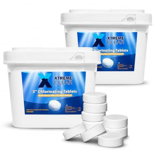 Xtremeclear 2-Pack 3" Swimming Pool Chlorine Tablets | Pro-Grade Pool Sanitizer Long Lasting & Slow Dissolving | 99% Pure Tri-Chlor|, 5 Pounds Bucket - image 1 of 8