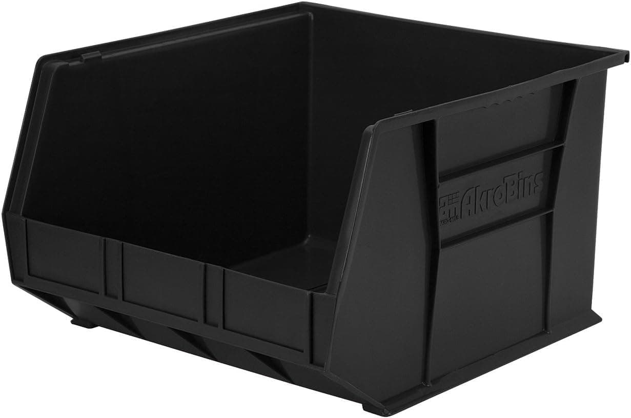 Akro-Mils 30270 AkroBins Plastic Storage Bins, Space-Saving Stackable Bins for Garage, Pantry, Craft Organization, 18" x 16" x 11", Black, 3-Pack - image 1 of 1