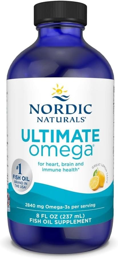 Nordic Naturals Ultimate Omega Liquid, Lemon Flavor - 8 oz - 2840 mg Omega-3 - High-Potency Fish Oil Supplement with EPA & DHA - Promotes Brain & Heart Health - Non-GMO - 48 Servings - image 1 of 1
