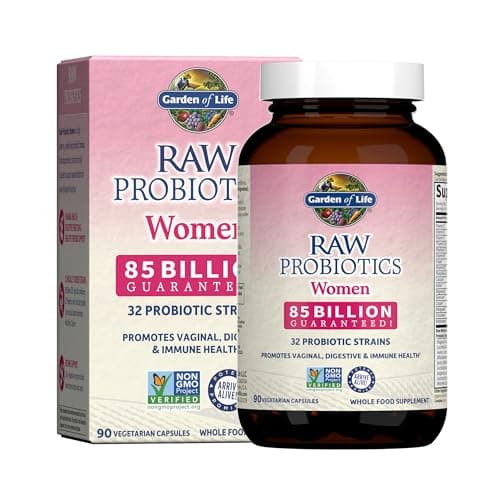 Garden of Life Raw Probiotics Women - 32 Strains - Dietary Supplement for Immune, Digestive & Vaginal Health Support - Aids Female Health - 90 Vegetarian Capsules - image 1 of 1