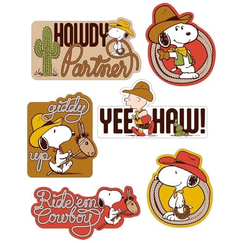 15" – 25" Peanuts Western Snoopy & Charlie Brown Cardstock Wall Cutouts – 6 Pc. - image 1 of 2