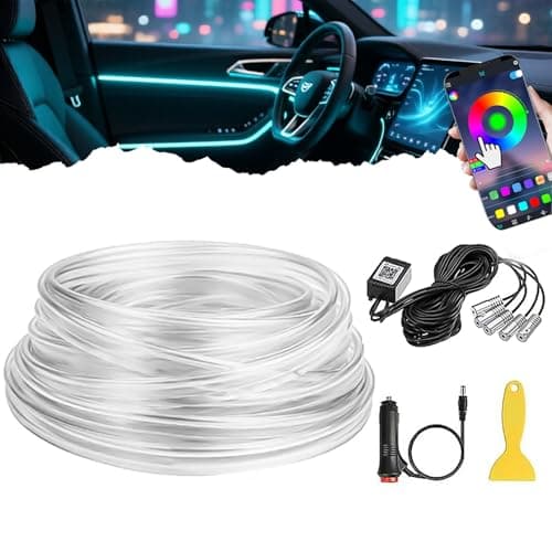 DIBMS 5-in-1 Car Interior LED Strip Lights RGB 16 Million Color Options - image 1 of 9
