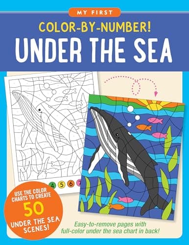 Color-By-Number! Under The Sea (50 Unique, One -Sided Designs) - image 1 of 1