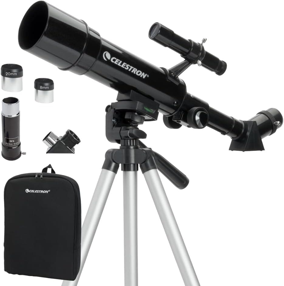 Celestron Travel Scope 50 Portable Refractor Telescope – 50mm Aperture, Fully-Coated Glass Optics – Includes Tripod, Backpack & Software – Ideal for Beginners & Travel - image 1 of 1