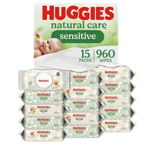 Huggies Natural Care Sensitive Baby Wipes, Unscented, 15 Packs, 960 Wipes - image 1 of 7