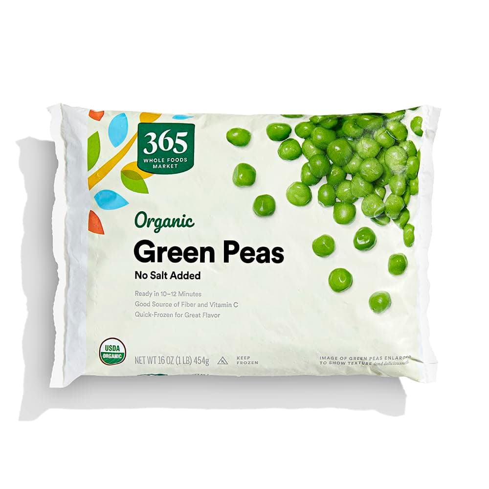 365 by Whole Foods Market, Organic Green Peas No Salt Added, 16 Ounce, (Frozen) - image 1 of 1