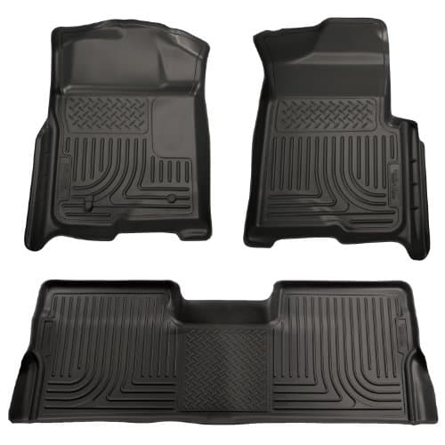 Husky Liners Weatherbeater Floor Mats | Fits 2009-2015 Honda Pilot | Front & 2nd Row, 3-pc Black - 98421 - image 1 of 1