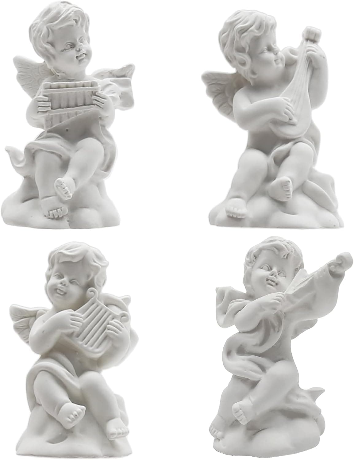 4 Pieces Little Angel Statue Mini Resin Figure Adorable Sculpture Musical Cherub Figurine Shelves Decoration Home Decor - image 1 of 1