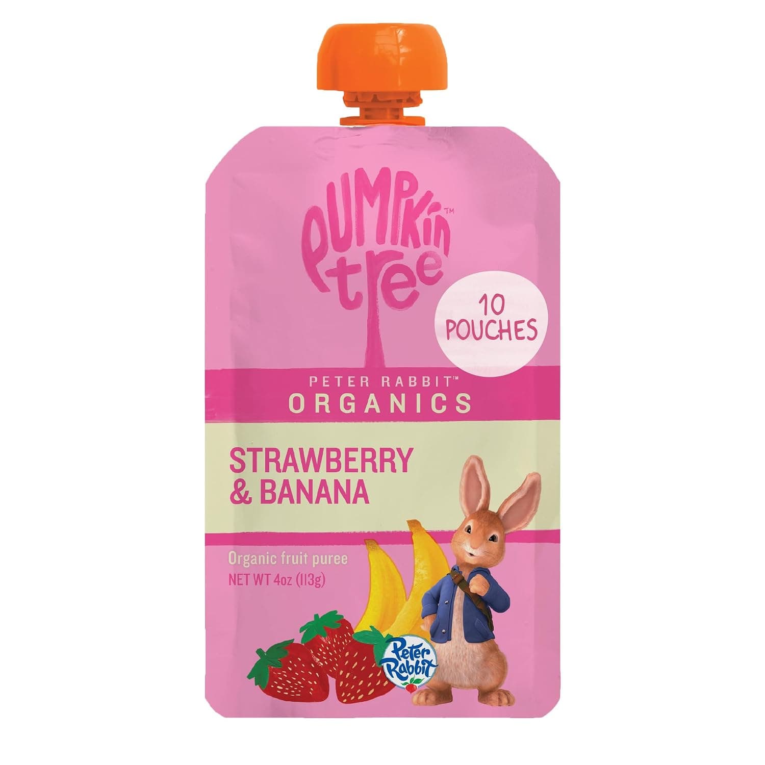 Pumpkin Tree Peter Rabbit Organics Strawberry and Banana Pure Fruit Snack, 4 Ounce (Pack of 10) - image 1 of 1