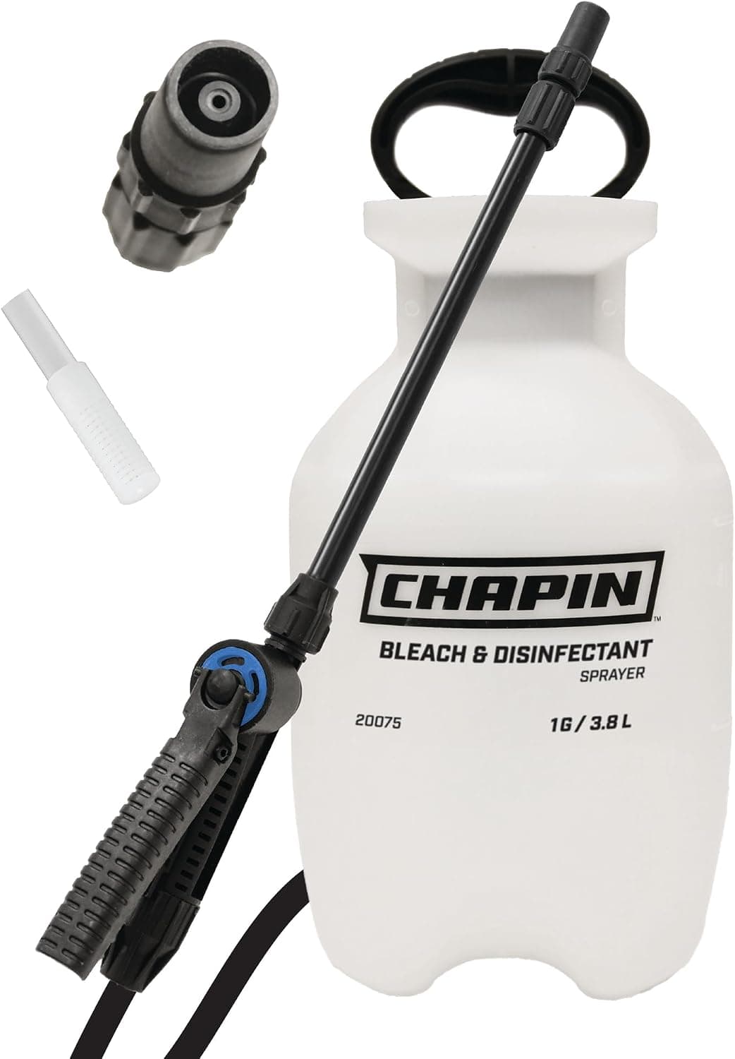 Chapin 20075 Disinfectant Bleach Sprayer, 1 Gallon, Made in The USA, Adjustable Cone Nozzle, Compatible with Bleach Solutions and Fungicides, Translucent White - image 1 of 1