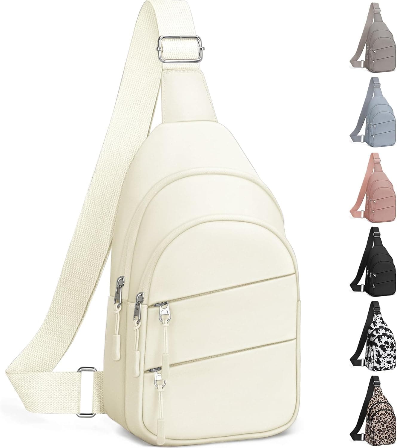 Crossbody Bags for Women, Sling Bag for Men, Small Hiking Backpack Anti Theft Lightweight for Outdoors Travel (M, Beige) - image 1 of 1