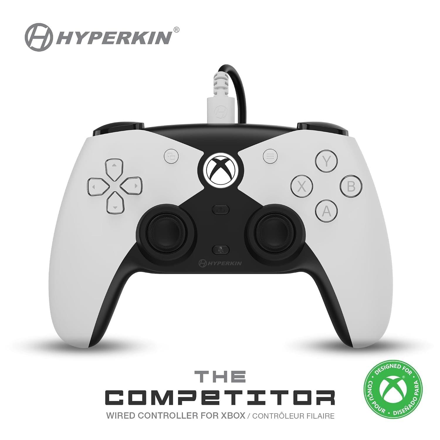 Hyperkin The Competitor Wired Controller for Xbox Series X|S, Xbox One & PC with Hall Effect Joysticks & Impulse Triggers; Symmetrical Layout & Precision D-Pad - Officially Licensed Xbox - White - image 1 of 1
