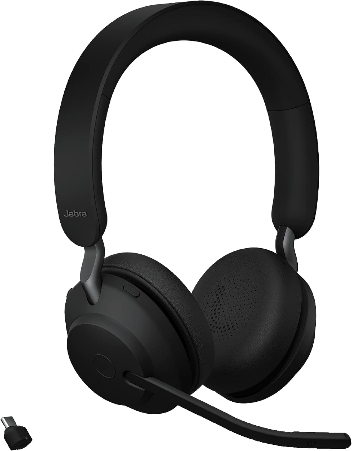 Jabra Evolve2 65 MS Wireless Headphones with Link380c, Stereo, Black – Wireless Bluetooth Headset for Calls and Music, 37 Hours of Battery Life, Passive Noise Cancelling Headphones - image 1 of 1