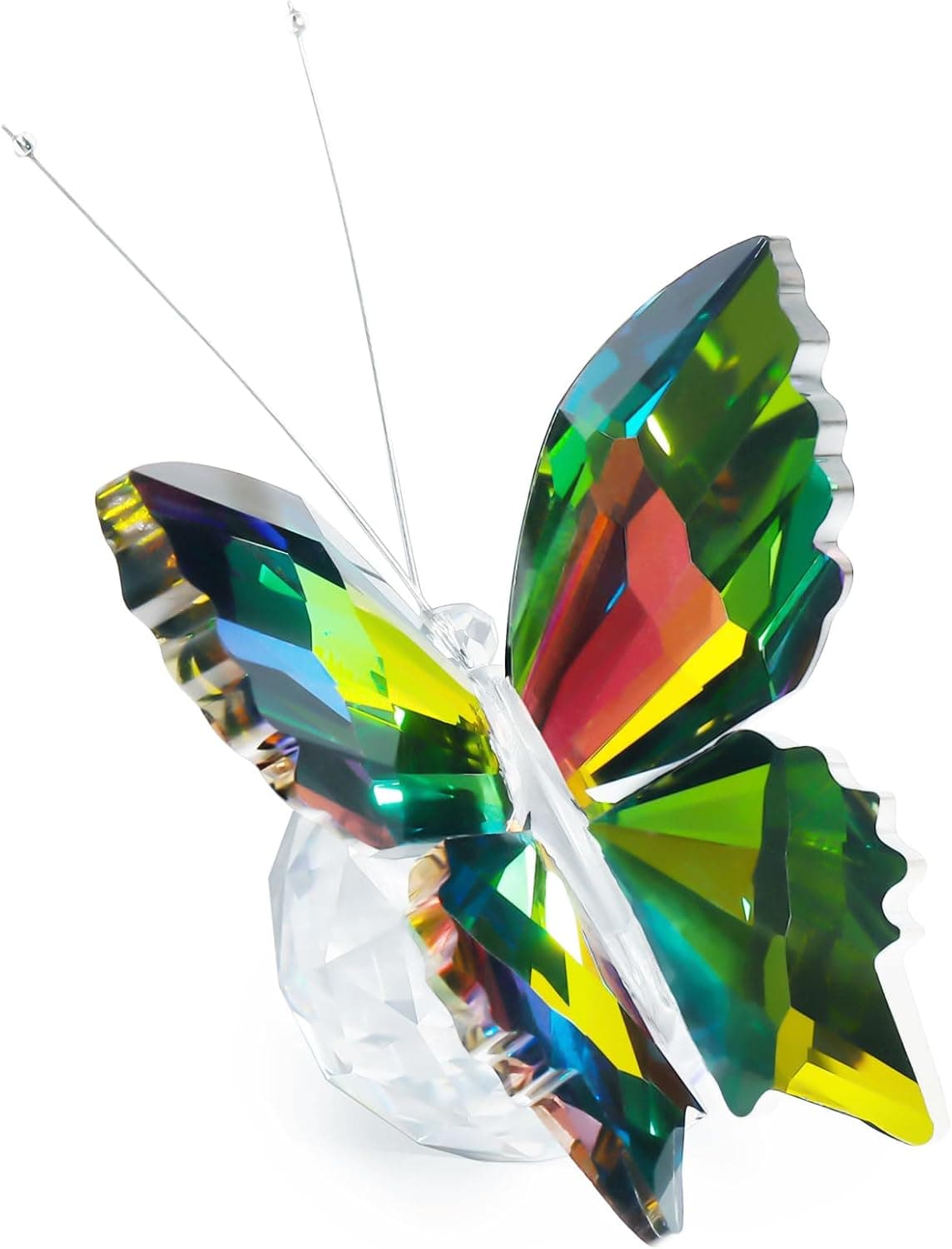 YWHL Cute Crystal Butterfly Figurine Decor, Handmade Glass Butterfly Statue with Crystal Ball Base, Animal Ornament Collectible Gifts for Women Men - image 1 of 1