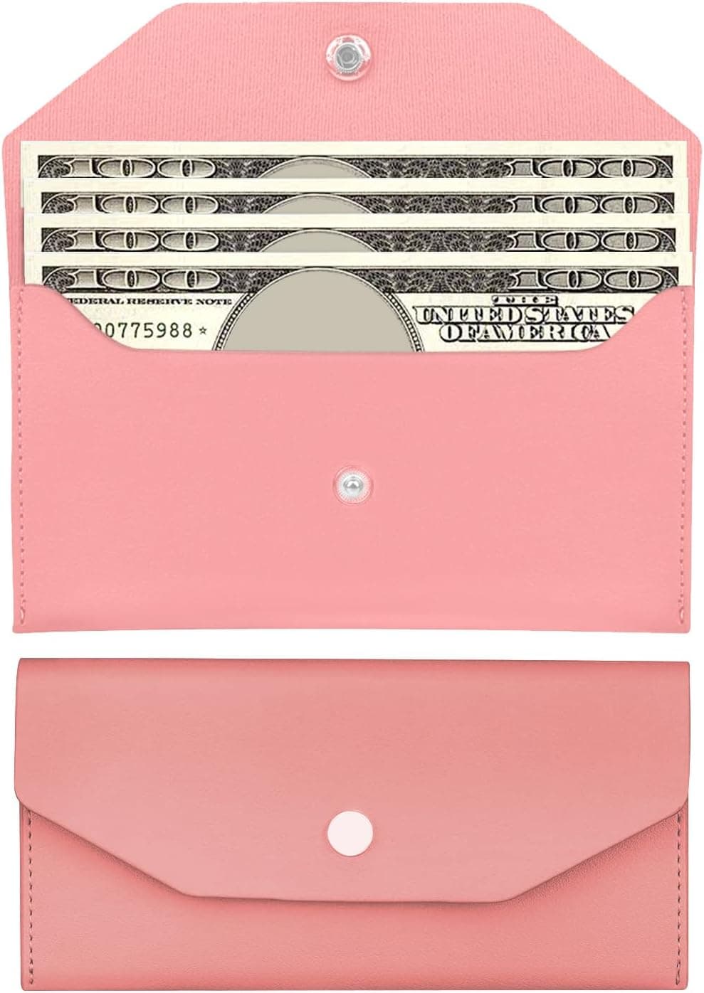 Pu Leather Cash Envelope Wallet - Reusable Cash Stuffing Wallet for Men and Women -Pink - image 1 of 1