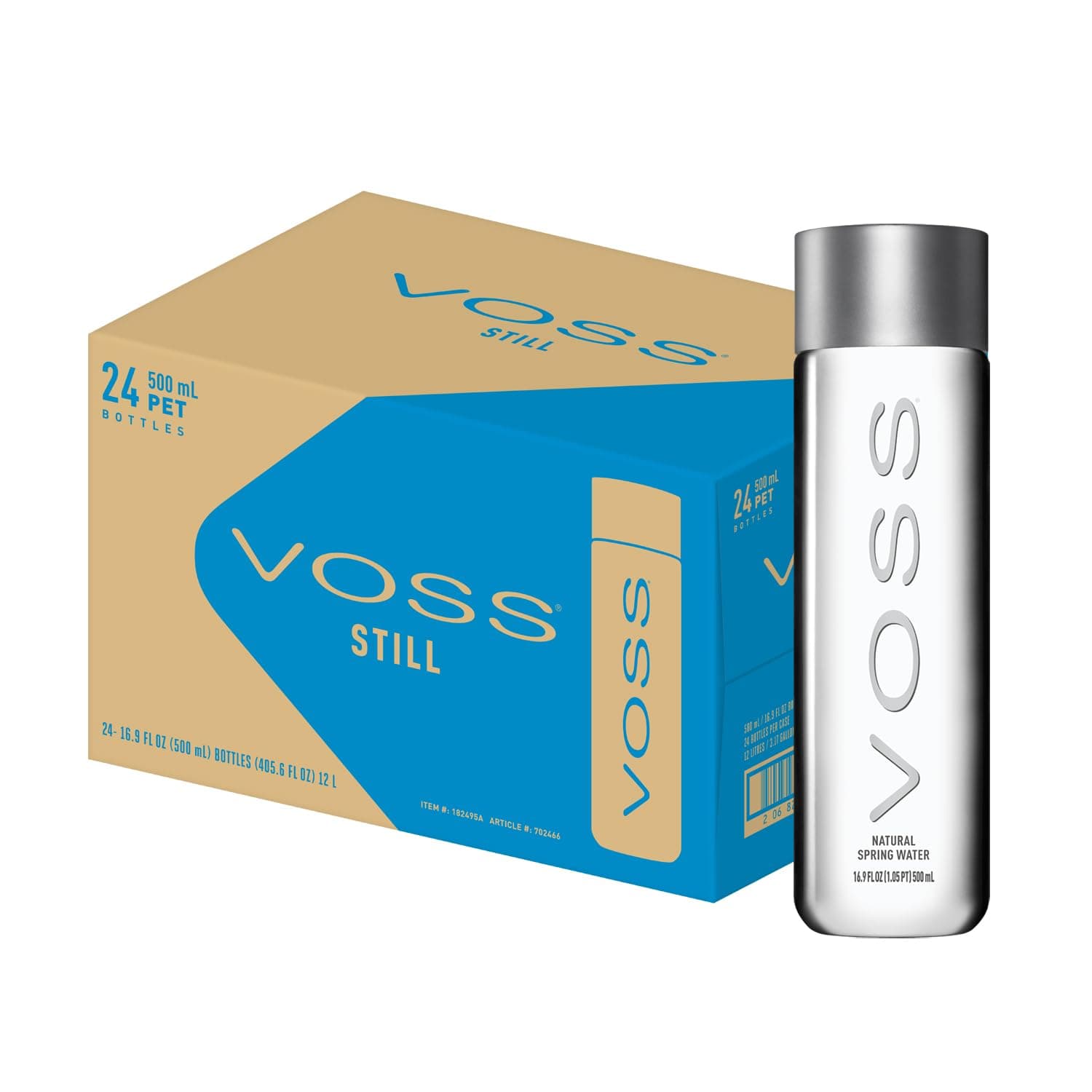 VOSS Premium Still Bottled Natural Water - BPA-Free - High Grade PET - Recyclable Plastic - Pure Drinking Water with Unique & Iconic Bottle Design - 24 Pack - image 1 of 1