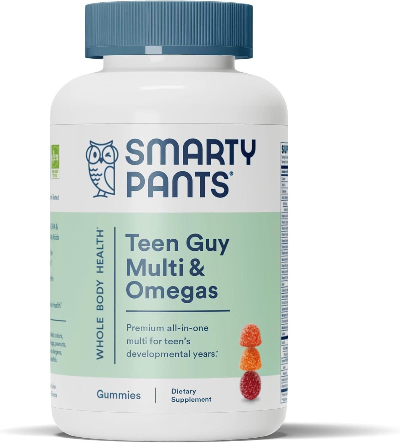 SmartyPants Teen Guy Formula, Daily Multivitamin Gummies: Vitamins C, B12, K, Zinc, & Biotin for Immune Support, Energy, Skin & Hair Support, Assorted Fruit Flavor, 120 Gummies (30 Day Supply) - image 1 of 1