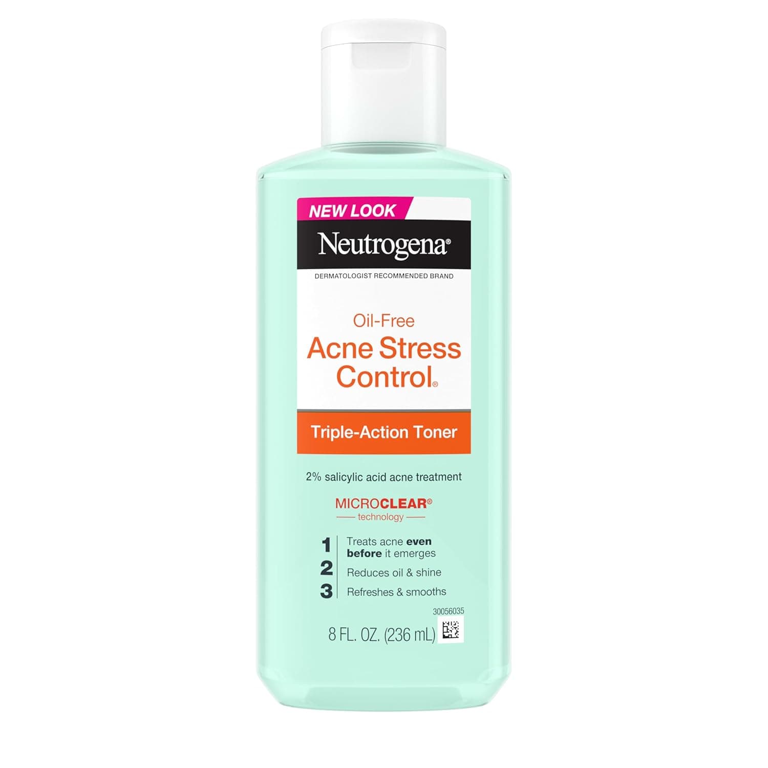 Neutrogena Acne Stress Control Oil-Free Triple-Action Face Toner, Skin Care with 2% Salicylic Acid, Acne Toner for Face with Green Tea & Cucumber Extract, Nourishing & Refreshing, 8 fl. oz - image 1 of 1