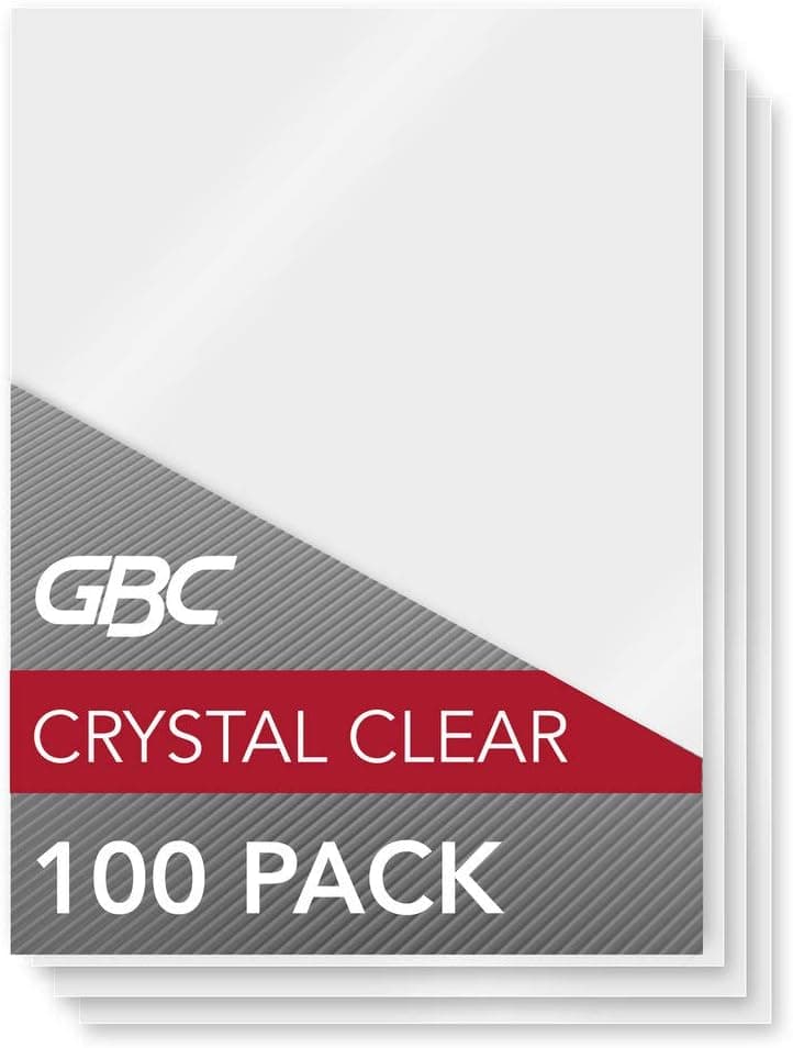 GBC Laminating Sheets, Thermal Laminating Pouches, Menu Size, 5Mil, HeatSeal Crystal Clear, 100 Pack (3200417) - image 1 of 1