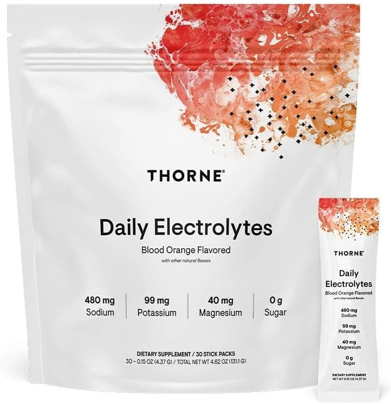 THORNE - Daily Electrolytes - Zero Sugar & Low-Calorie Electrolyte Drink Mix - Naturally Flavored & Sweetened - NSF Certified for Sport - Blood Orange - 30 Stick Packs - image 1 of 1