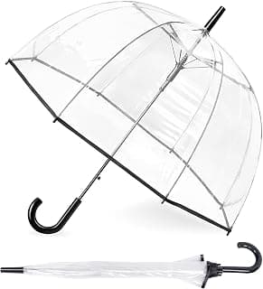 Clear Bubble Umbrellas for Rain Large Windproof Dome Umbrella for Weddings,Prom, Graduation and Outdoor Events for Men and Women