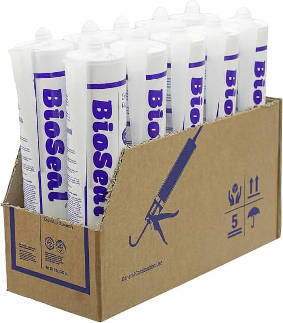 Clear BioSeal Waterproof Caulk & Sealant 100% RTV Silicone Sealant, 10oz Cartridge, Low Odor & Won't Yellow Silicone Clear, (Pack of 10) - image 1 of 1