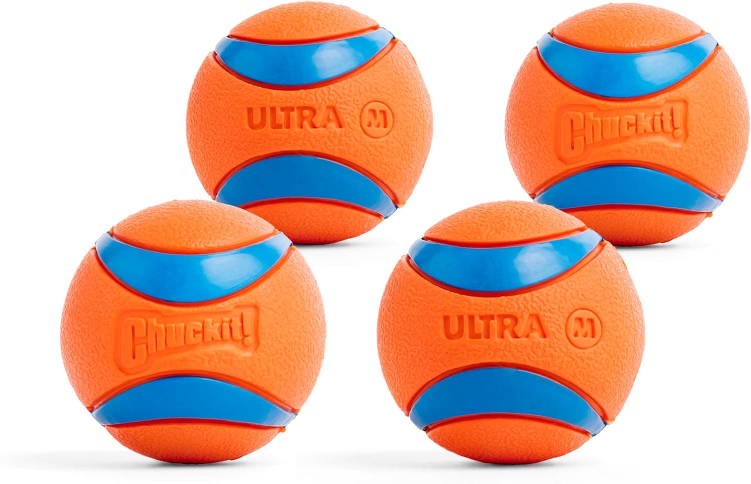 Chuckit! Ultra Ball Dog Toy - Medium Bouncy Fetch Balls For Dogs 20-60 lbs - Made from Durable Rubber - Floating Water Pet Toys - Size Medium - 2.5-inch Diameter - Pack of 4 - image 1 of 1
