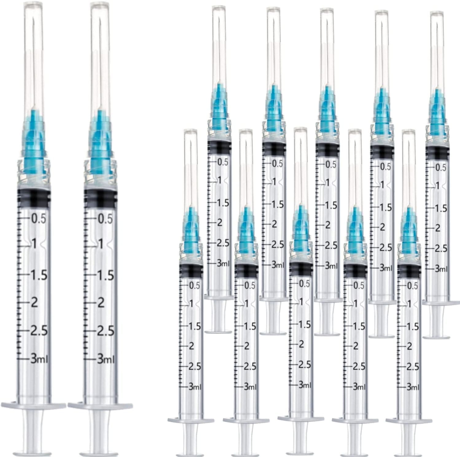 15Pack 3ml/cc Plastic Measurement Syringes and 23Ga for Scientific Labs, Industrial Adhesives, Pet and Animal Injector, Individually Package - image 1 of 1