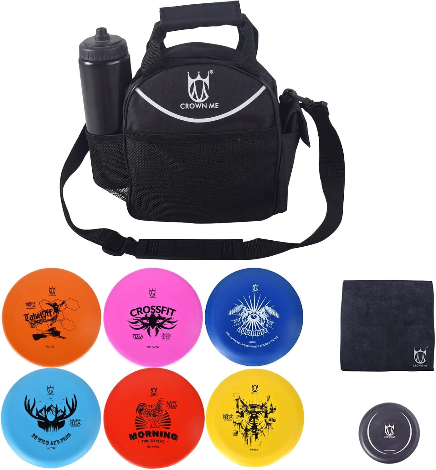 CROWN ME Disc Golf Set with 6 Discs and Mini Disc and Starter Disc Golf Bag - image 1 of 1