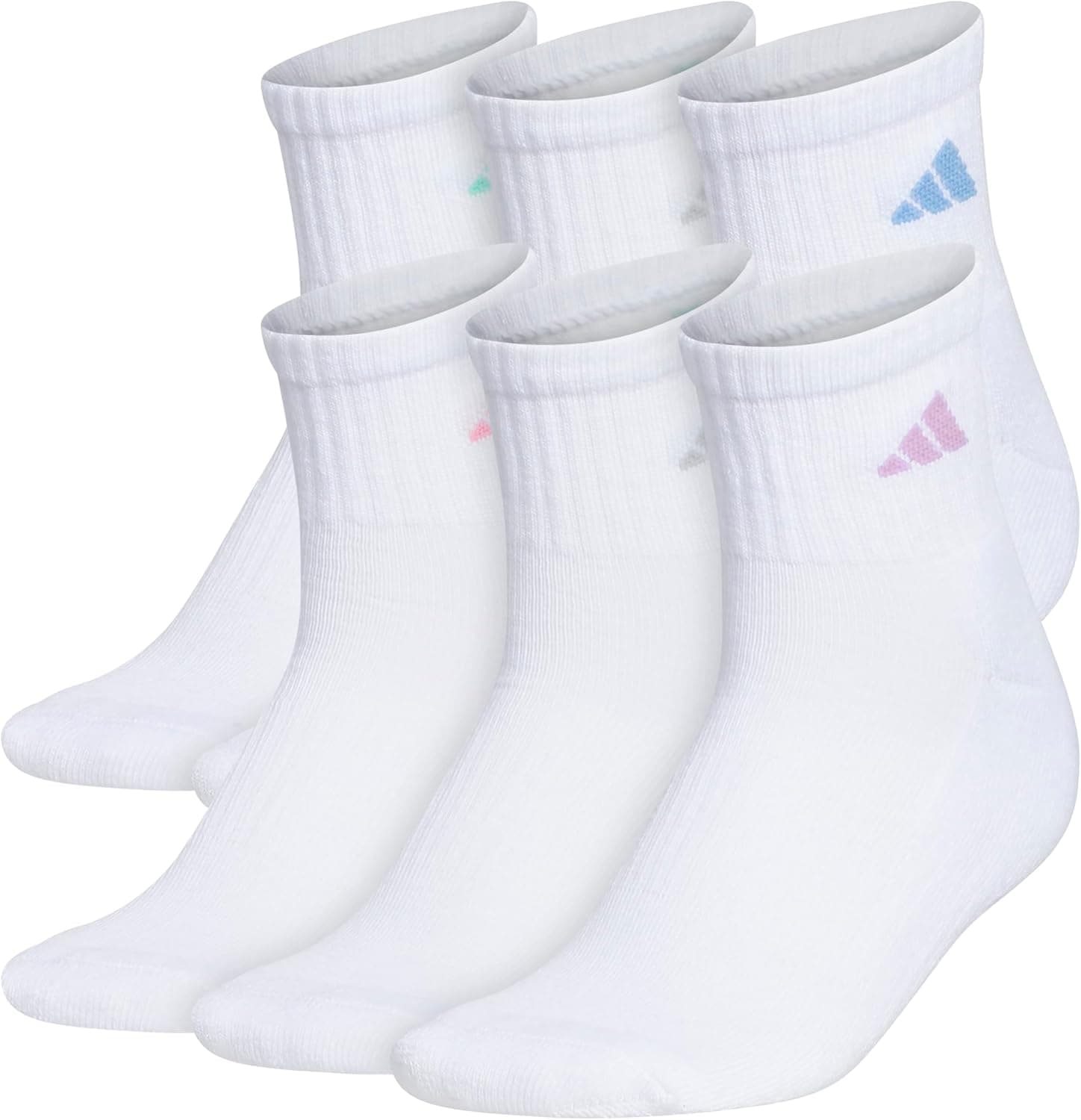 adidas womens Athletic Cushioned Quarter Socks With Arch Compression (6-pair) - image 1 of 1