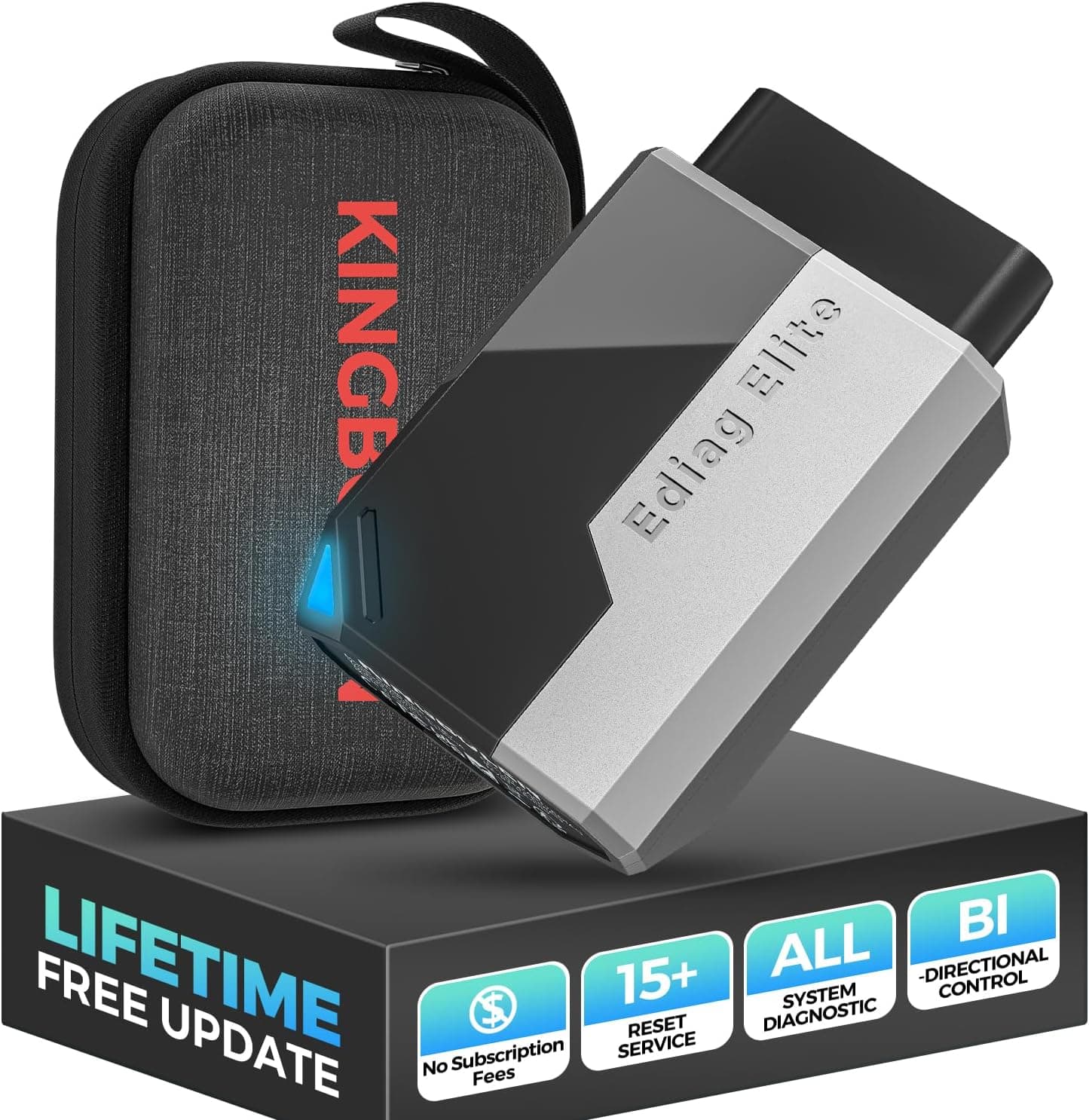 KINGBOLEN Ediag Elite OBD2 Scanner Bluetooth, Bi-Directional Control Scanner All System Diagnostic Tool for iOS & Android, 15+ Hot Reset, CANFD Protocol, FCA AutoAuth, No Subscriptions Lifetime Update - image 1 of 1