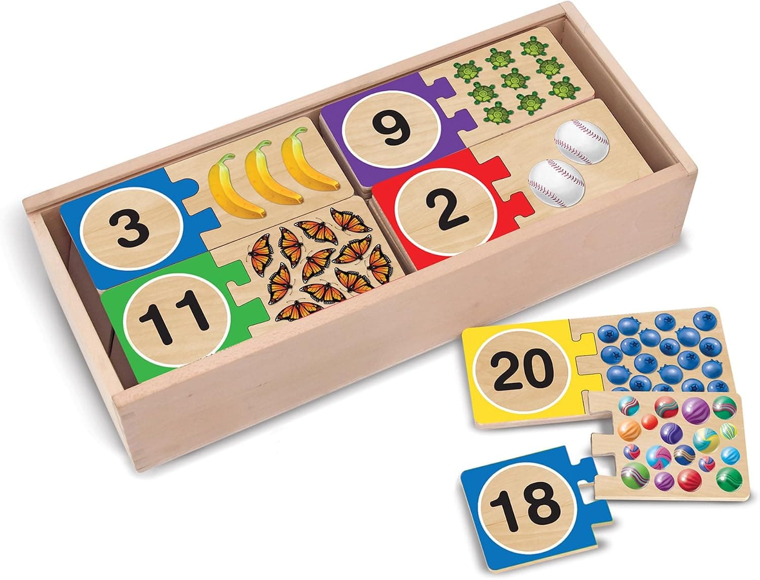 Melissa & Doug Self-Correcting Wooden Number Puzzles with Storage Box (40 pcs) - image 1 of 1