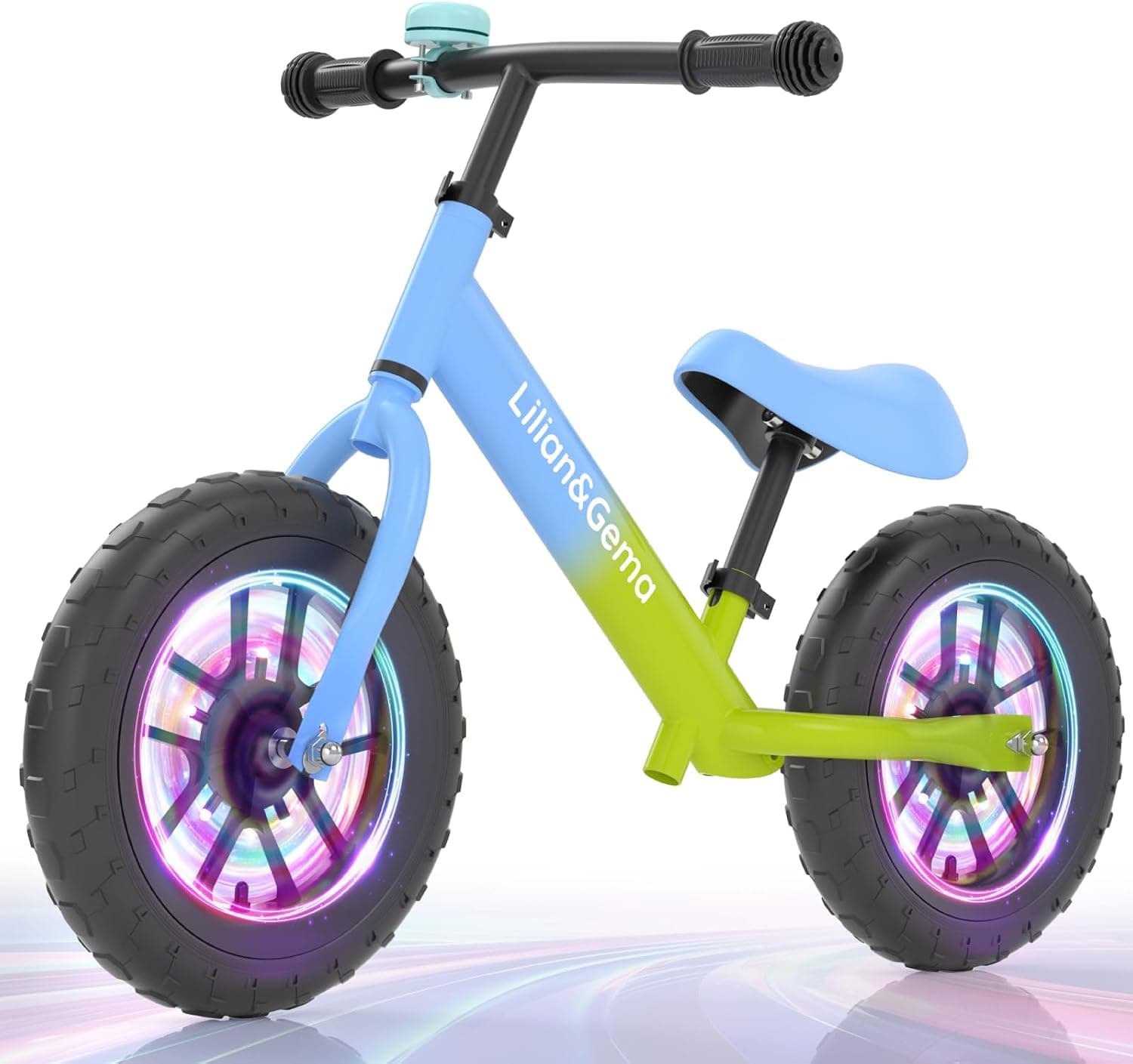 Lilian&Gema Balance Bike, Colorful Lighting Toddler Balance Bike, No Pedal Toddler Bikes with Adjustable Handlebar & Seat - image 1 of 1