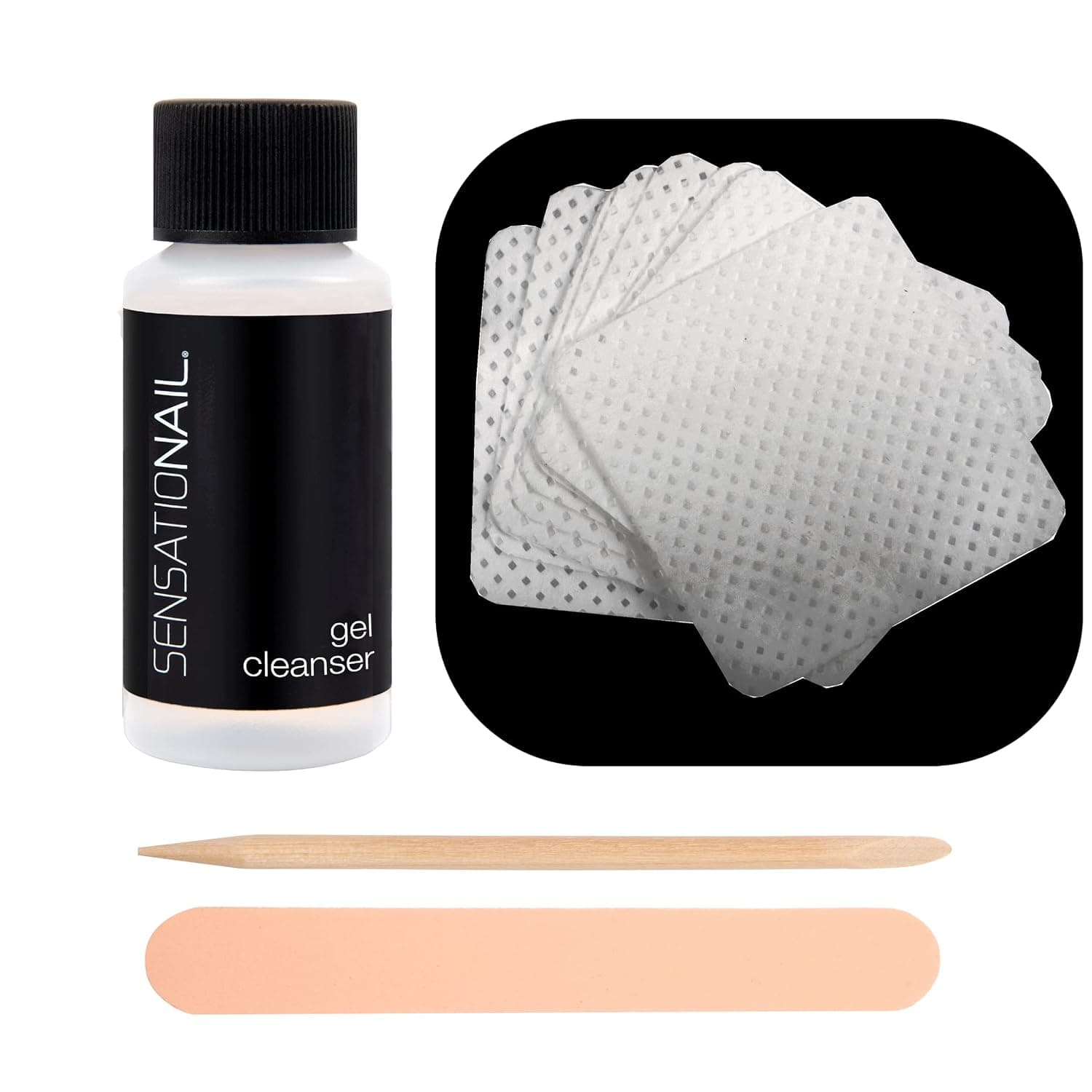 Sensationail Gel Cleanser & Wipes Refill Kit, Preps Nail for Gel Polish, Cotton Pads & Cleansing Solution, Prolongs Manicure Life,Damage Proof Wear, Salon Quallity, 15 Piece Set - image 1 of 1