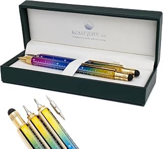 Monteverde USA Tool Pen Set – Rainbow Fountain Pen (Broad) + Ballpoint – Ruler, Level, Stylus & Reversible Screwdriver Built-In – Converter & Parker-Style Blue Refill - image 1 of 1