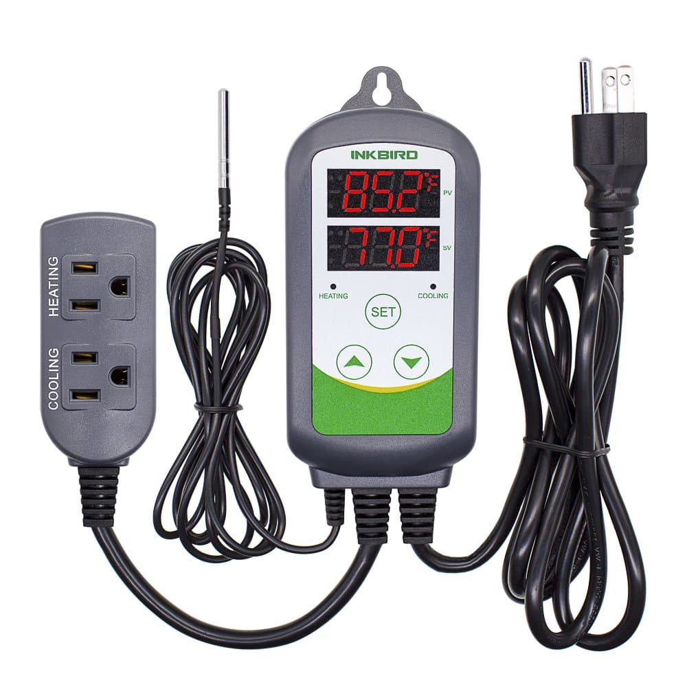 Inkbird ITC-308 Digital Temperature Controller 2-Stage Outlet Thermostat Heating and Cooling Mode Carboy Homebrew Fermenter Greenhouse Terrarium 110V 10A 1100W - image 1 of 1