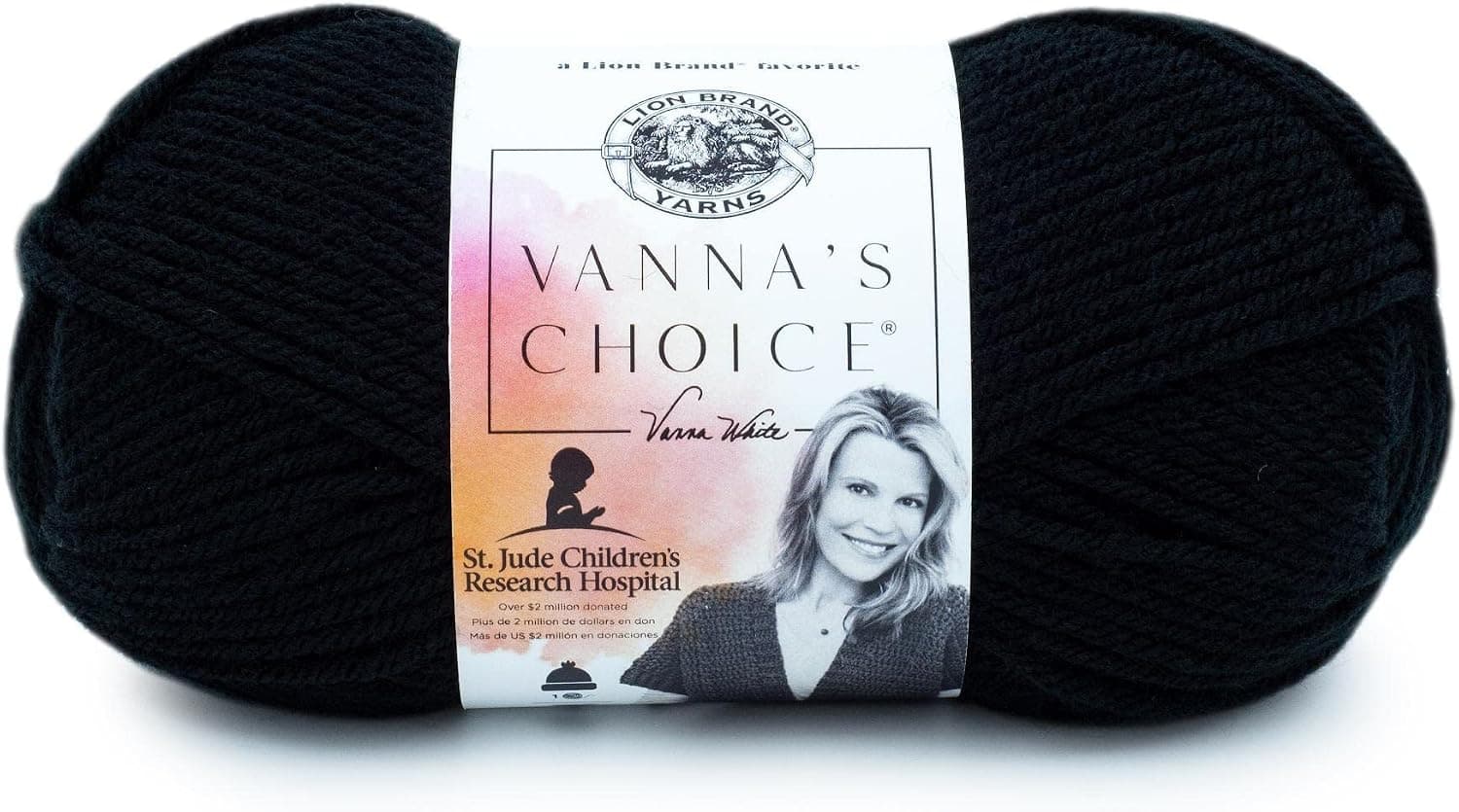 (1 Skein) Lion Brand Yarn Vanna's Choice Yarn, Black - image 1 of 1