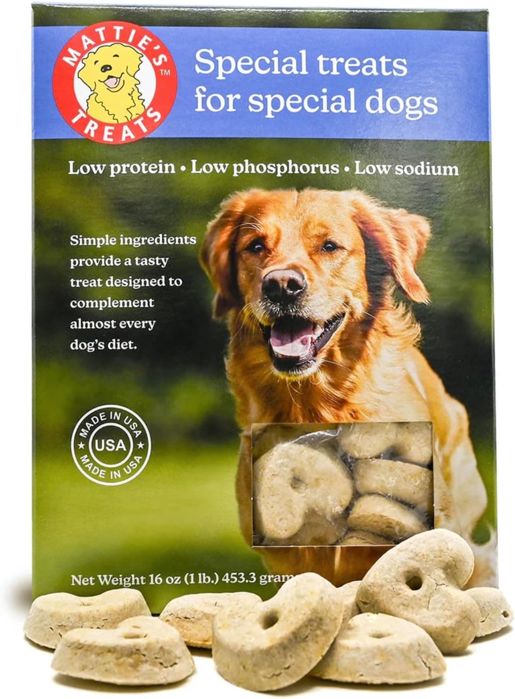 Mattie's Treats: 1 Pound Box; Low Protein, Low Phosphorus, Low Sodium Dog Treats - image 1 of 1