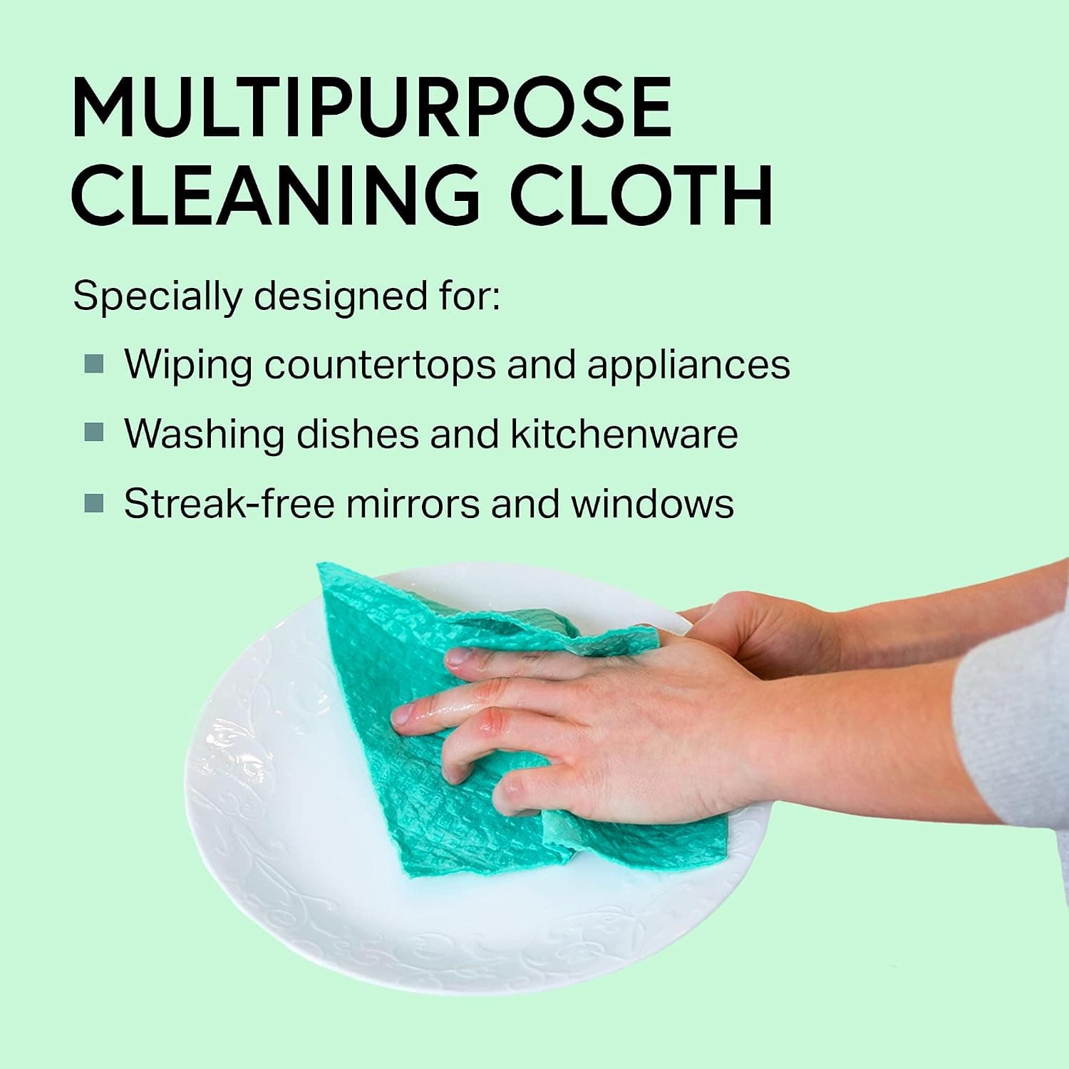 Swedish Wholesale Dishcloths, Cellulose Sponge Cloths – Bulk 10 Pack of Eco-Friendly, No Odor, Reusable Cleaning Cloths for Kitchen – Absorbent Dish Cloth Hand Towel – Assorted - image 1 of 1