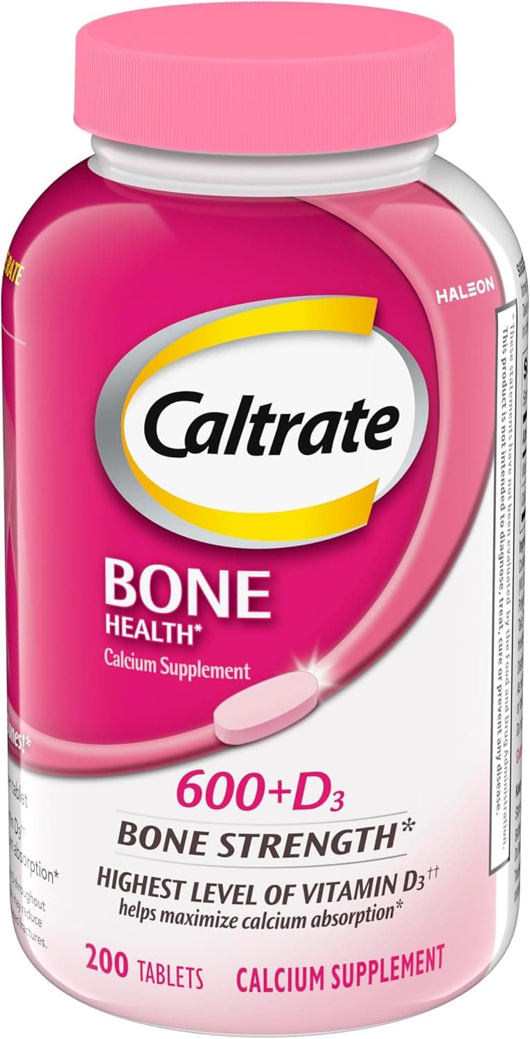 Caltrate 600 Plus D3 Calcium and Vitamin D Supplement Tablets, Bone Health Supplements for Adults - 200 Count - image 1 of 1