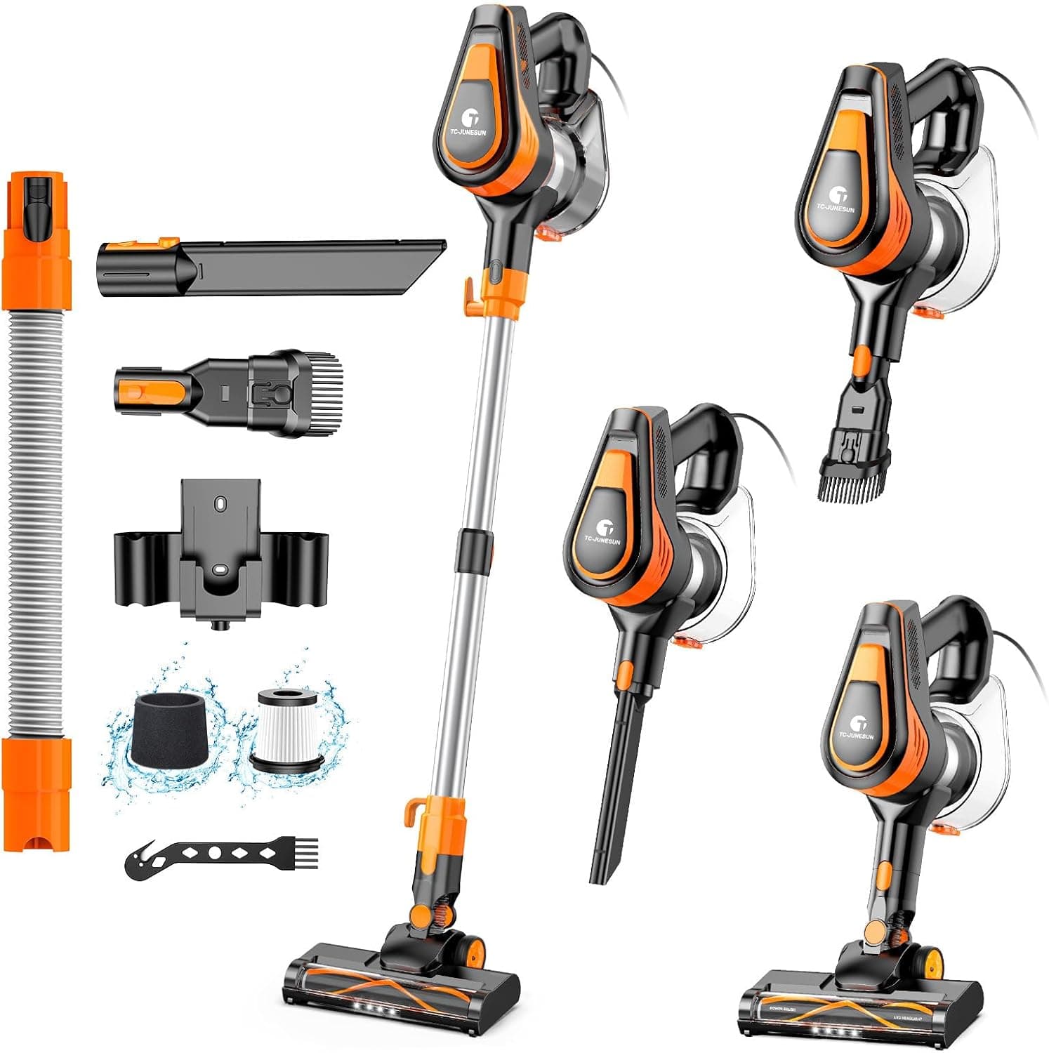 23Ft Corded Vacuum Cleaner, 600W Powerful Self-Standing Stick Vacuum for Home with 20Kpa Suction, 2 Speeds Lightweight Household Vacuum Cleaner for Carpet,Hardwood Floors and Pet Hair - image 1 of 1